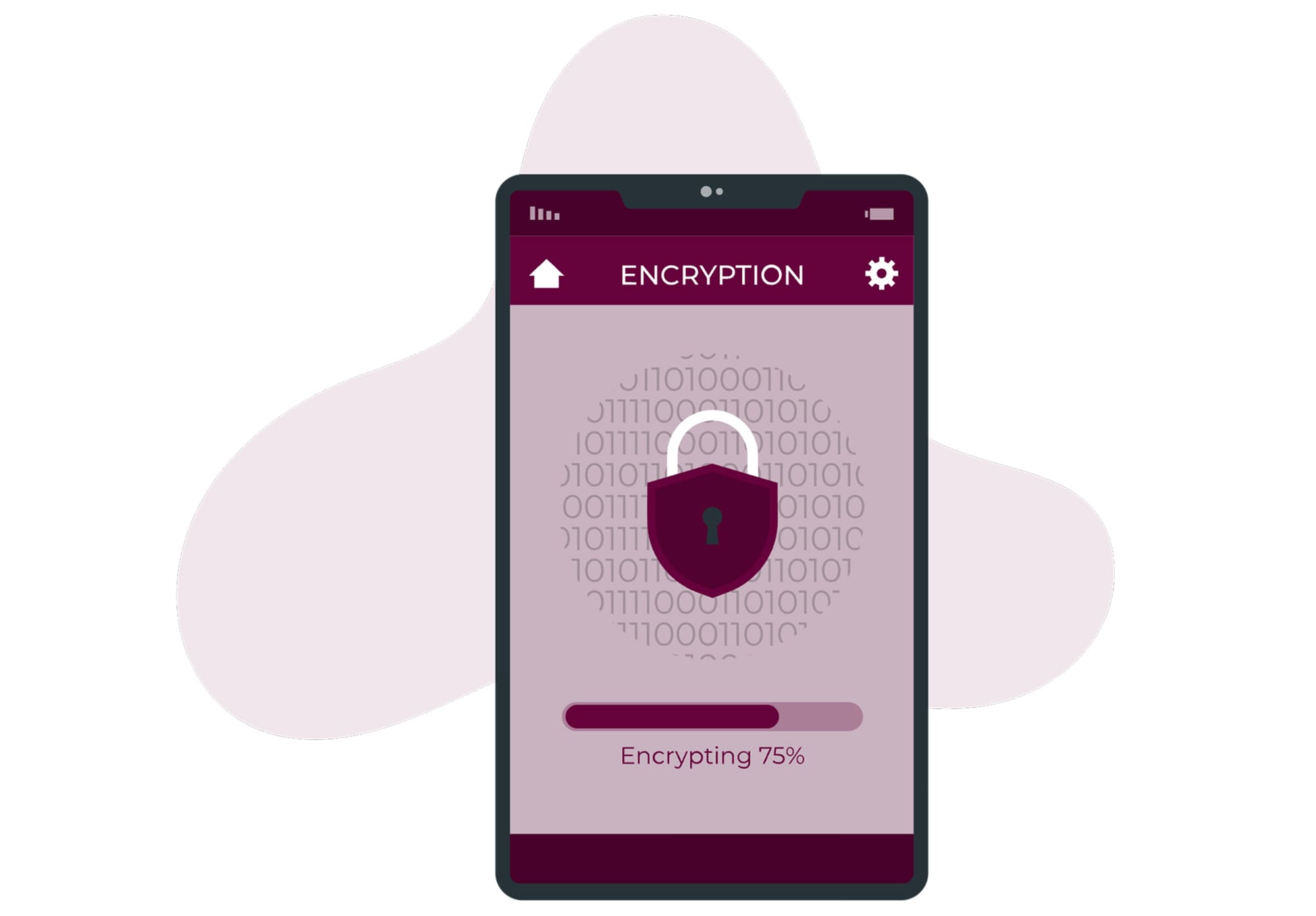 device showing encryption