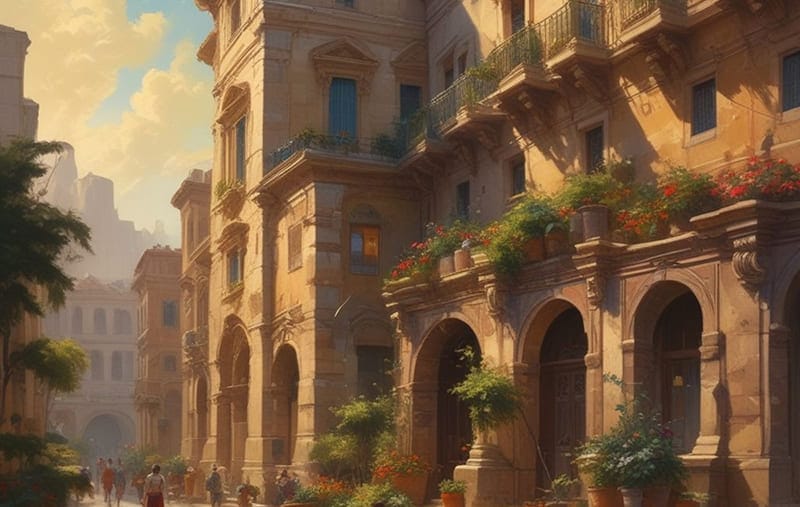 sunny day in ancient rome