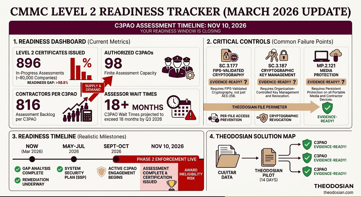 cmmc level 2 readiness tracker march 2026