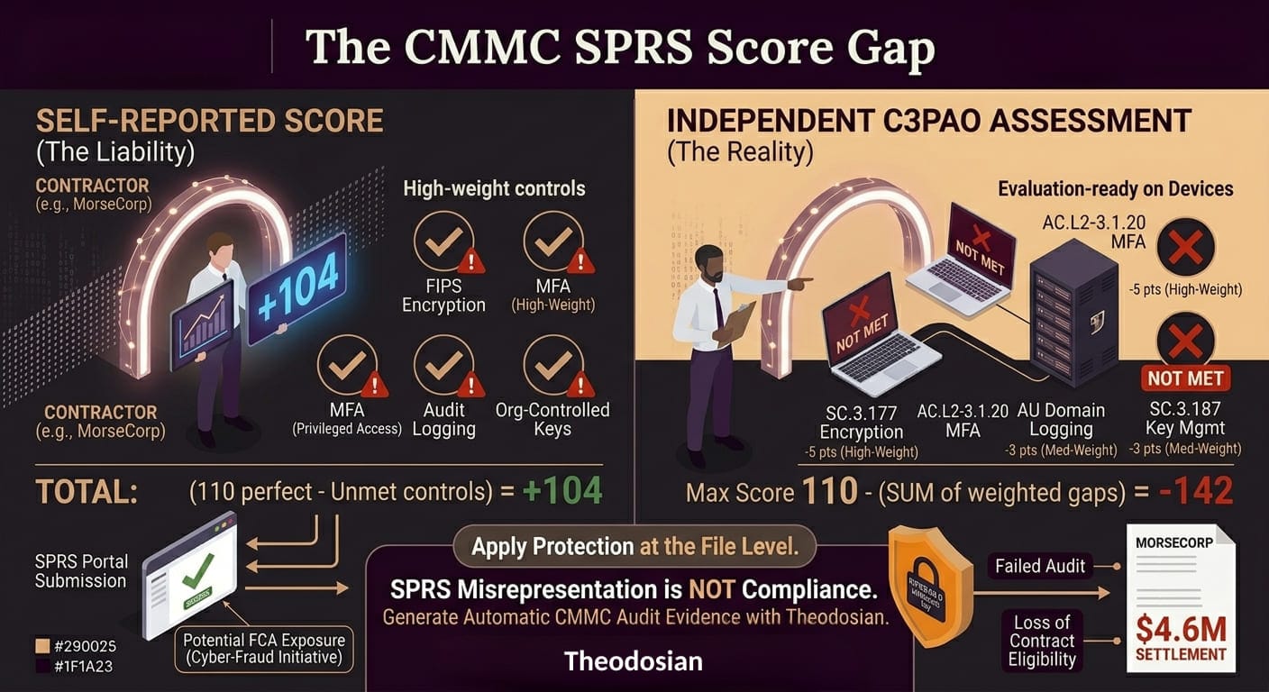 cmmc sprs score gap