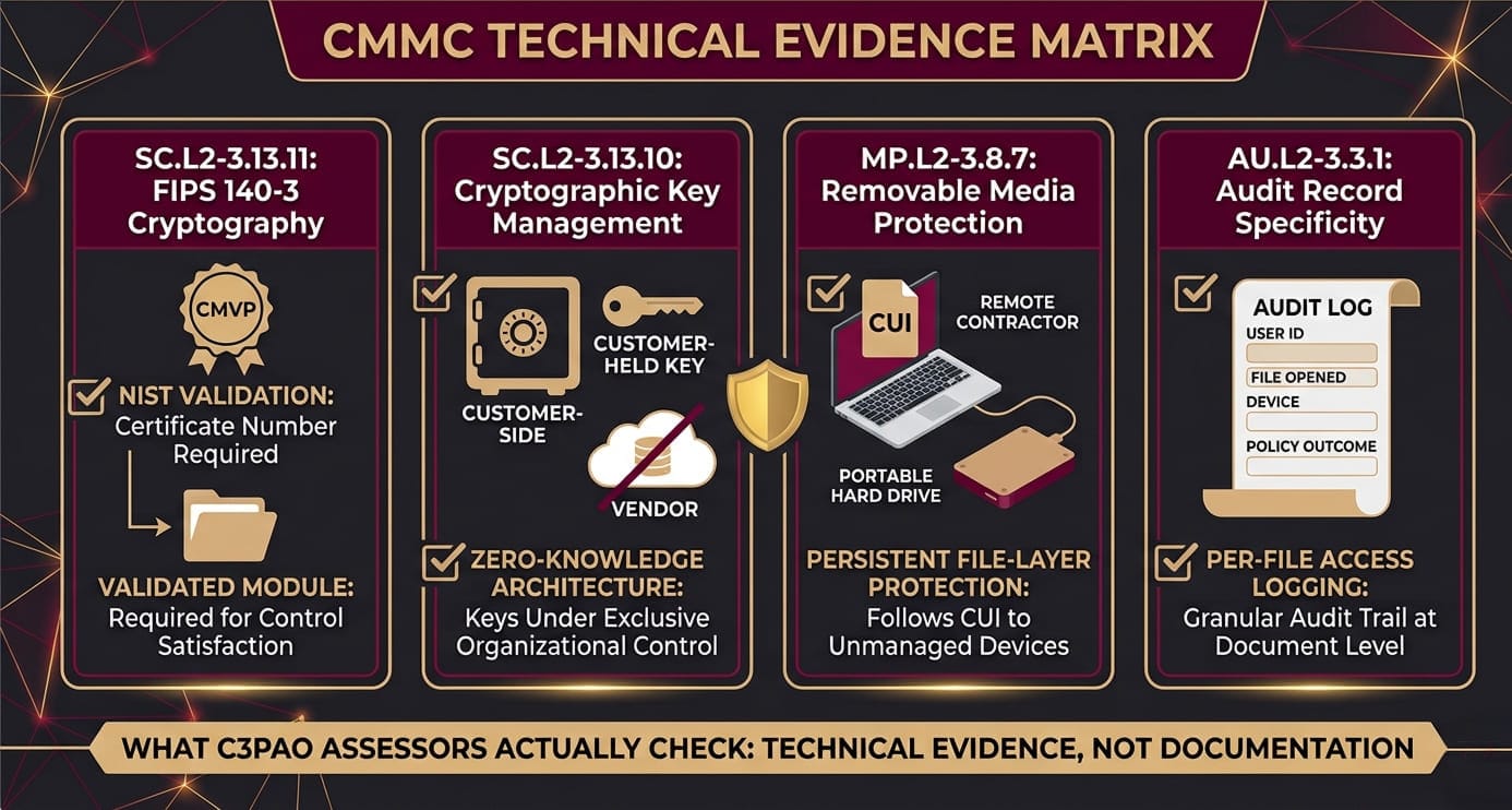 cmmc technical evidence matrix