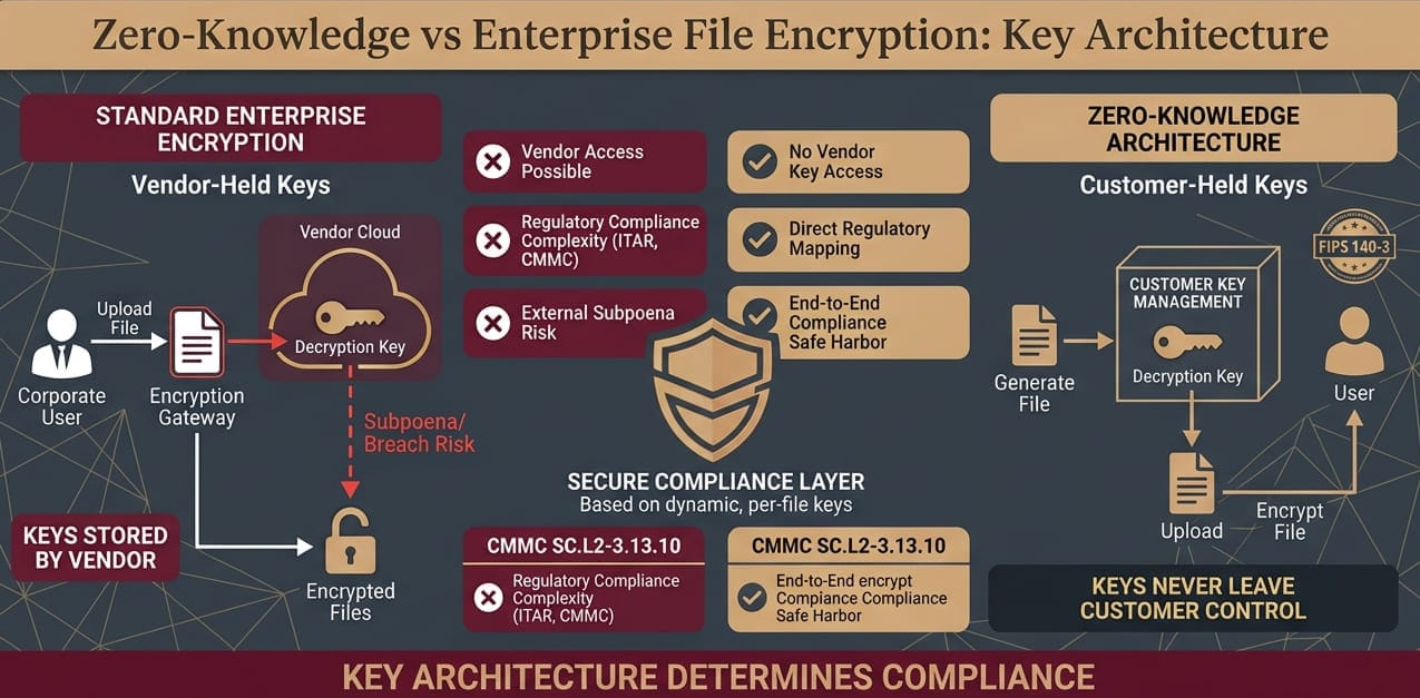 zero knowledge vs enterprise file encryption